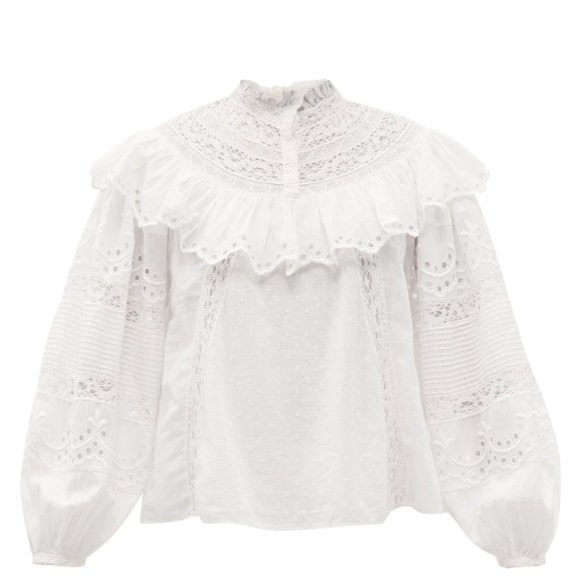 LoveShackFancy Tops - Loveshackfancy ruffle Orlando blouse top cotton